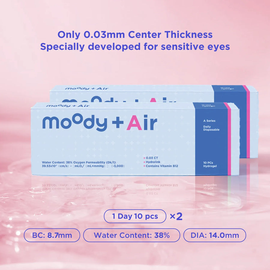 moodyPlus A Daily Contacts, 10 pcs, 2pack