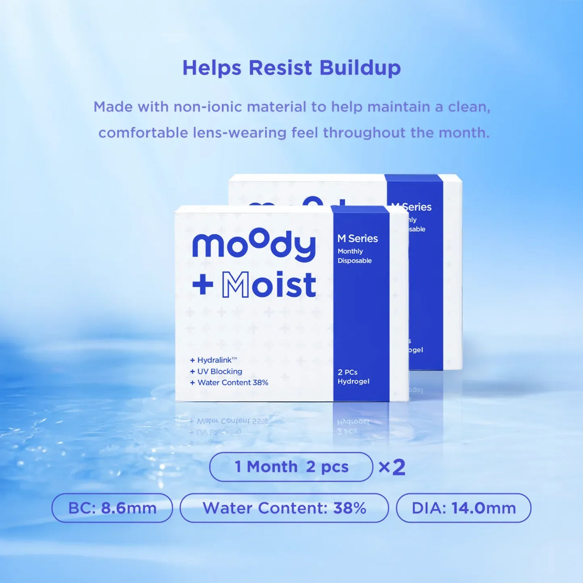 moodyPlus M Monthly Contacts, 2pack
