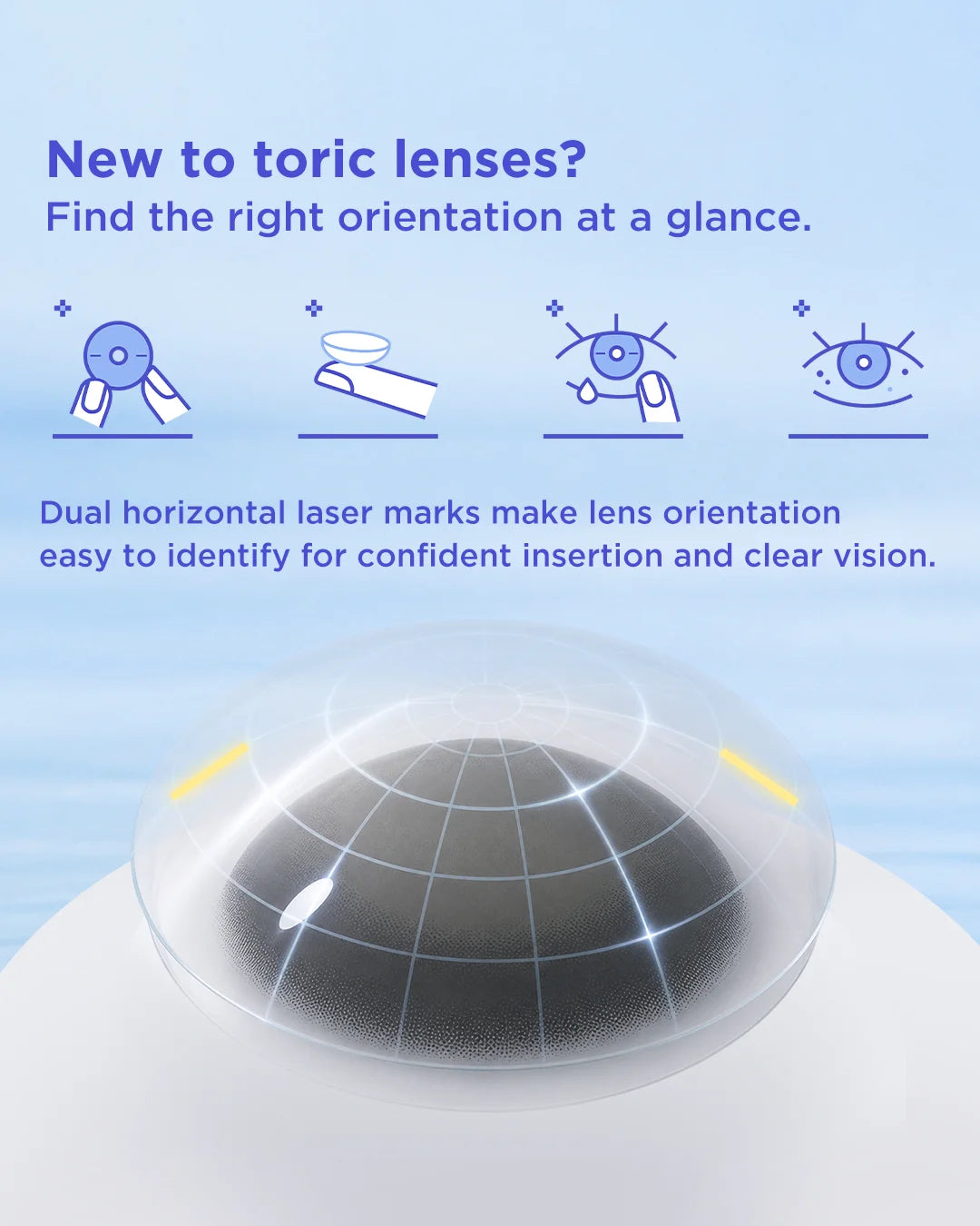 Toric contact lens orientation marks